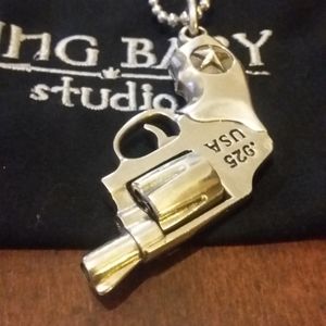 King Baby Studio Large revolver pendant .925 sterling silver
